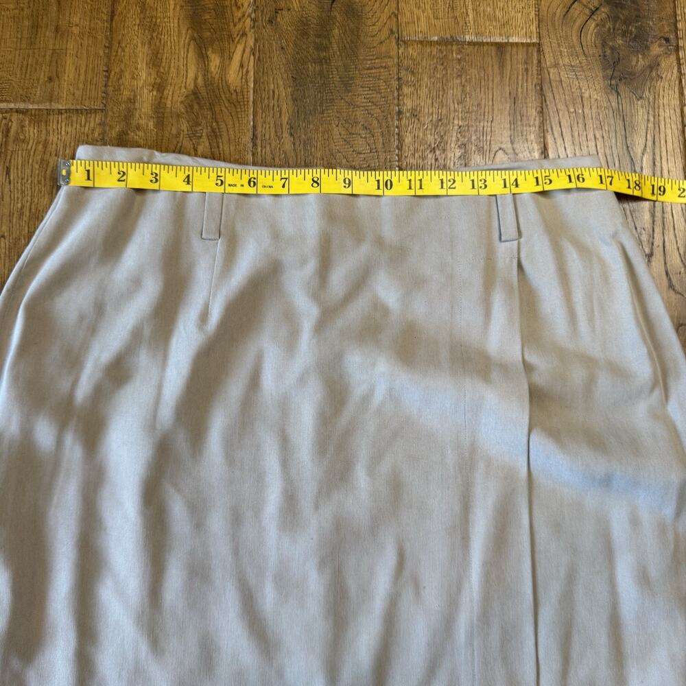 VTG Linda Allard Ellen Tracy Skirt Suit 100% Silk Yellow Beige Womens Sz 16 - Picture 9 of 11